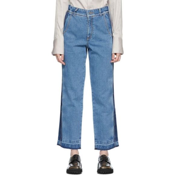 🎀 SSENSE ADER error workch blue jeans straight jeans nwot - Picture 1 of 16